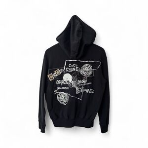 Chanel Graffiti Hoodie, sequins, glitter, patches, black, medium NWT
